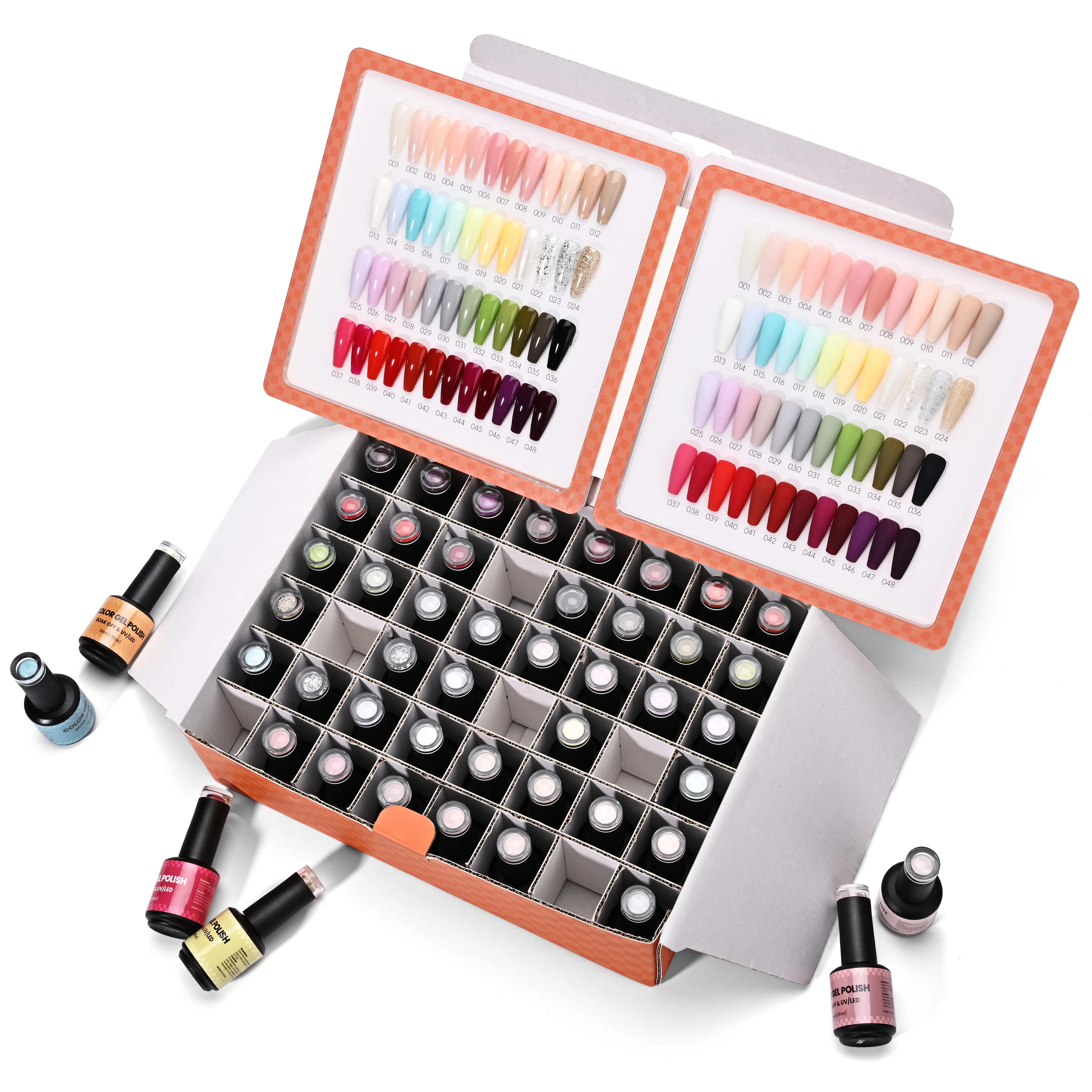 

15ml Bottle 48 Colors Uv Gel Nails Art Kit Box Custom logo Very Good Gel Nail Polish Set