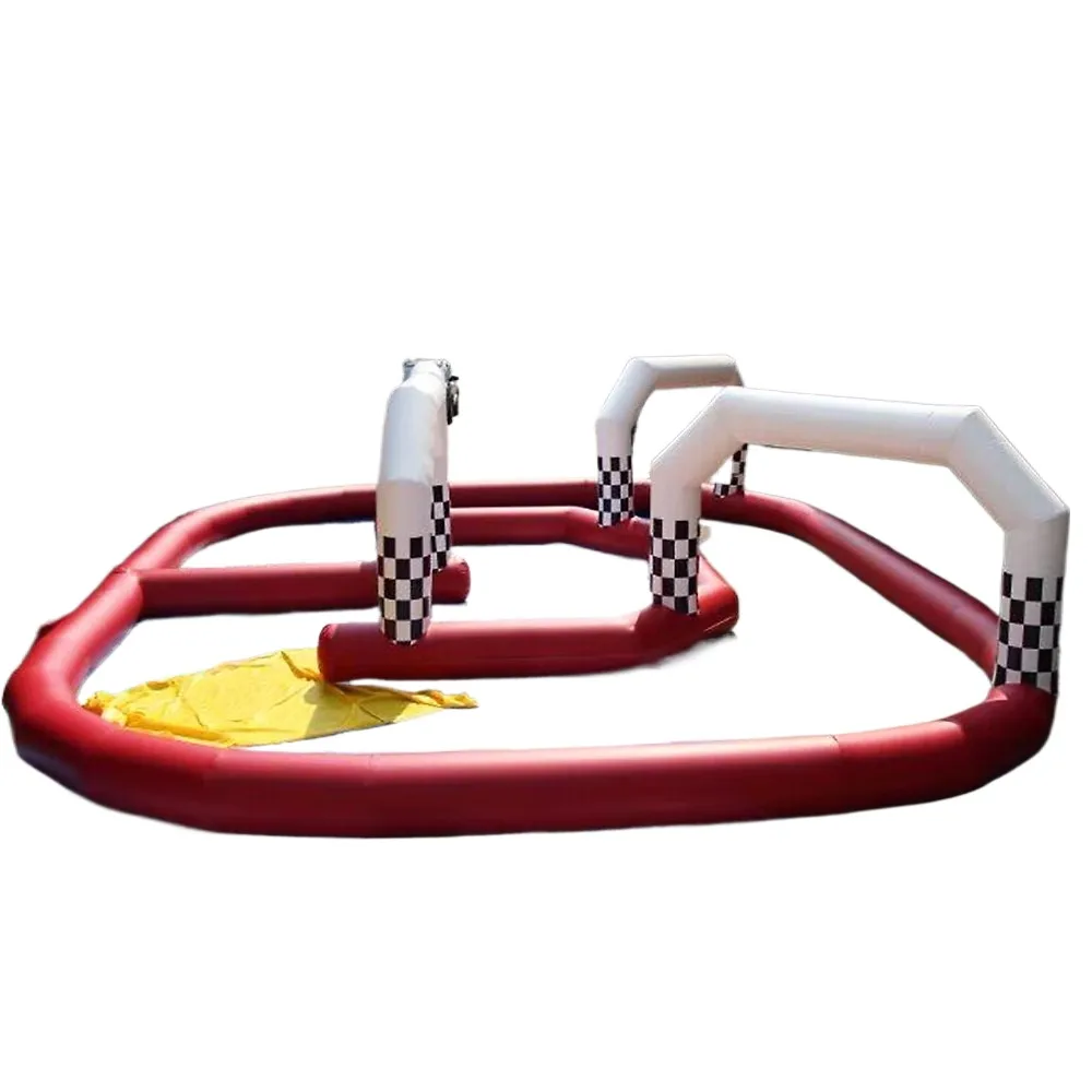 مجموعة مسارات سباق ممتازة قابلة للنفخ لخدمة Go Kart & Zorb Ball سريعة الجو إلى الباب مقاس 20 × 15 م #1