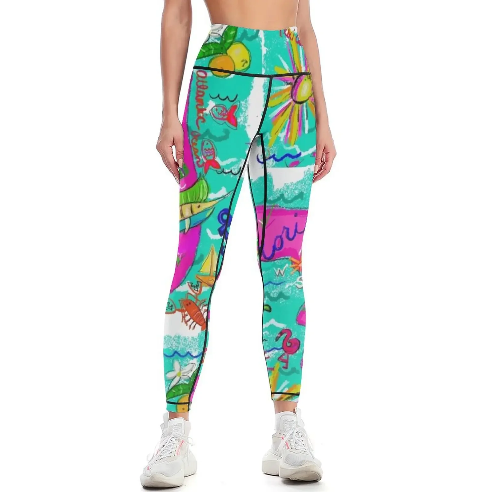 

FLORIDA Leggings Women's tights high waist sport legging trousers Womens Leggings