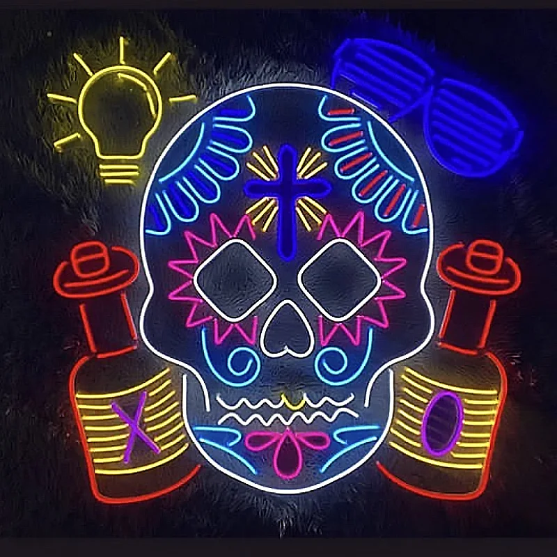 Mexiko Muster personal isierte 12V Acryl hochwertige Neonlicht maßge schneiderte freie Design Anime Leucht reklame benutzer definierte