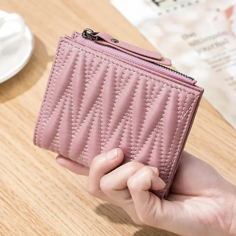 

Genuine Leather Women Wallet Zipper Small and Slim Coin Pocket Purse Women Wallets Cards Holders Large Capacity Wallets Purse