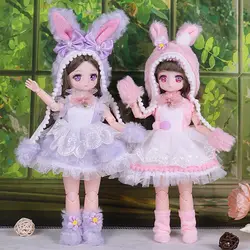 Cute Dress Princess Clothes for 30cm 1/6 Bjd DIY Doll Dress Up Clothing Doll Skirt Fashion Casual Suit Headwear Doll Accessories