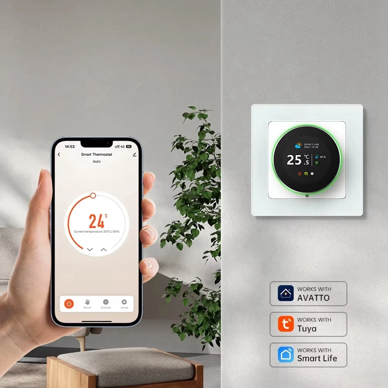 Tuya Wifi مقبض ذكي ترموستات المياه الغاز المرجل التدفئة الكهربائية متحكم في درجة الحرارة للمياه/الغاز المرجل 3A