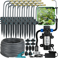 5M-30M 360° Bendable Mist Brass Cooling Sprinkler Self-priming Pump Watering System Quick Push-in Connector Drip Irrigation Kits