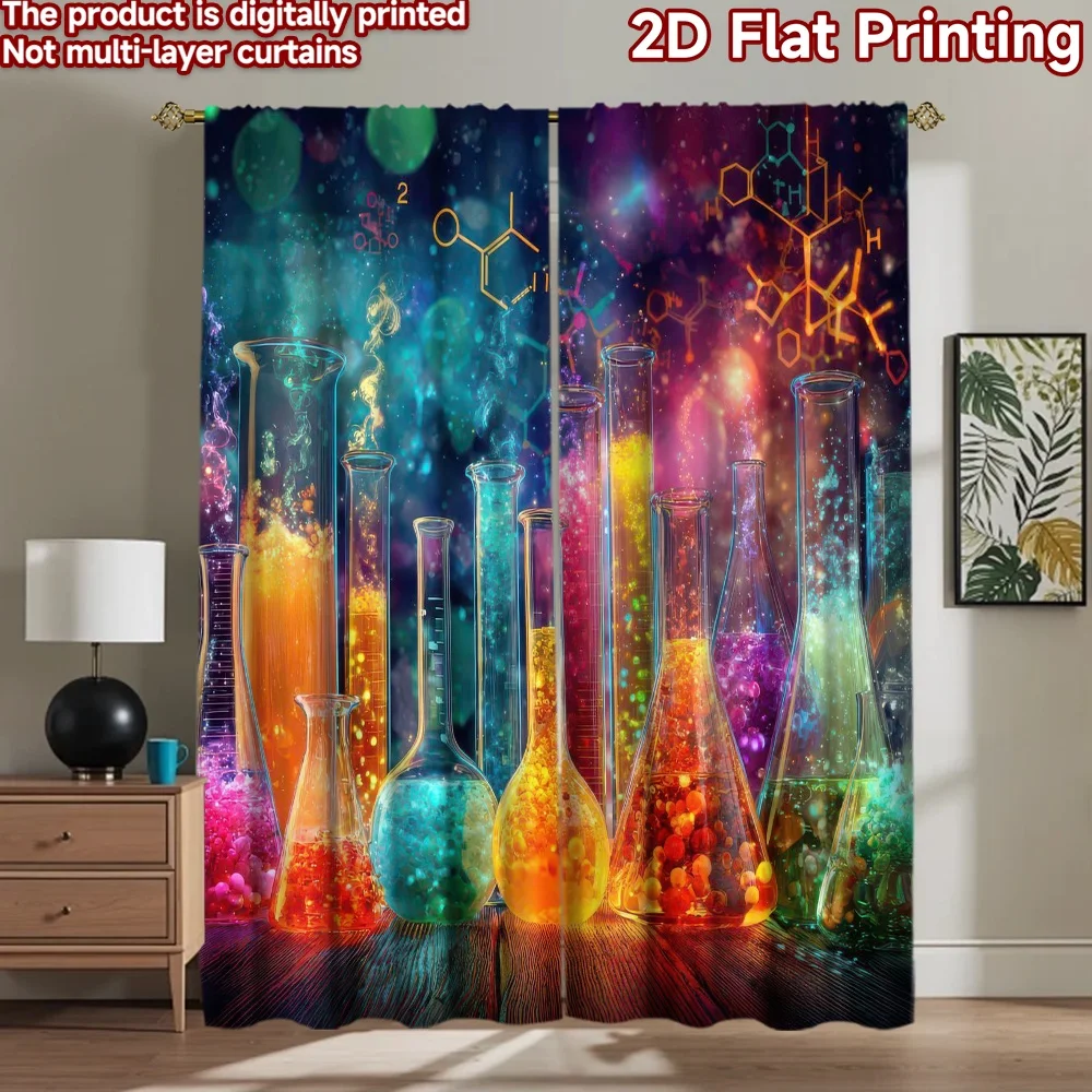 

1pc 2D flat Photography Backdrop Scene Tapestry Colorful Chemistry Lab 100% Polyester Vibrant Reunion for Holiday portraits and