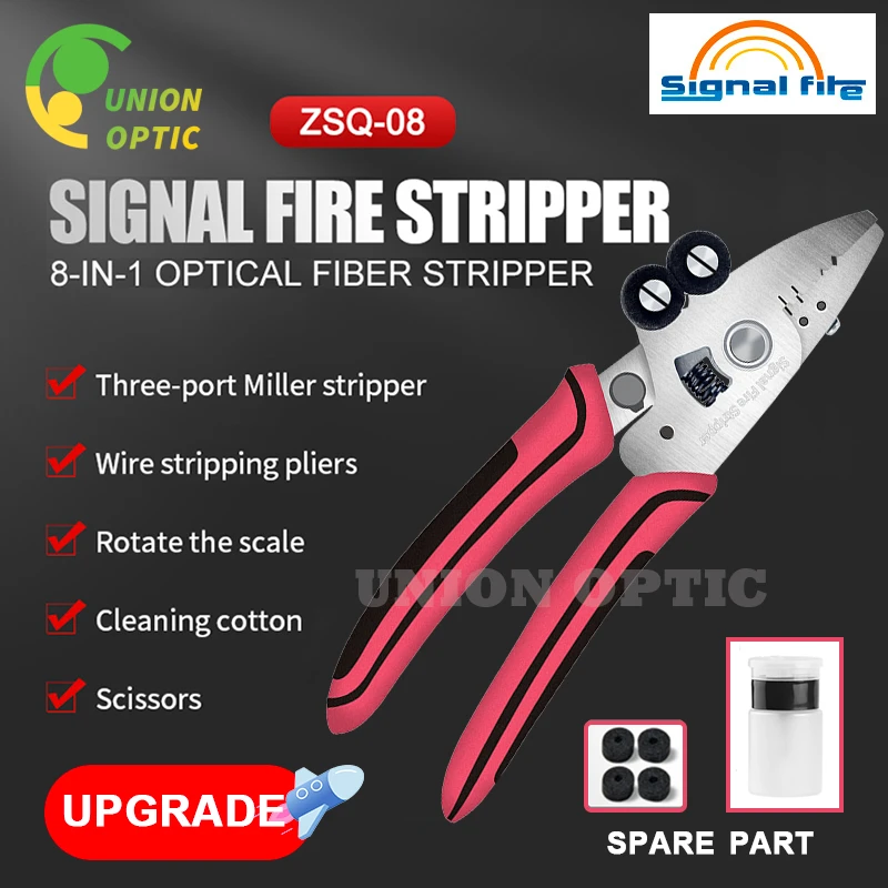 Free Shipping Signal Fire New 8 in 1 Optical Fiber Stripper Optic Miller Scissors Wire Pliers ZSQ-08