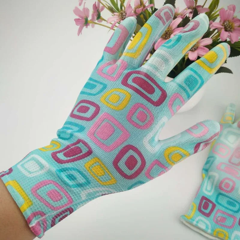 1Pair Working Gloves Non-Slip Household  Planting Yard Cleaning Palm-Coated Floral Garden