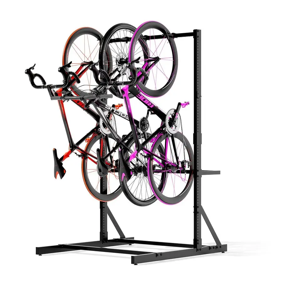 

Freestanding Bike Stand for Garage, 4 Bikes Stand Vertical Bike Storage Rack 300 Lbs Heavy Duty Bike Floor Stand,Indoor Outdoor