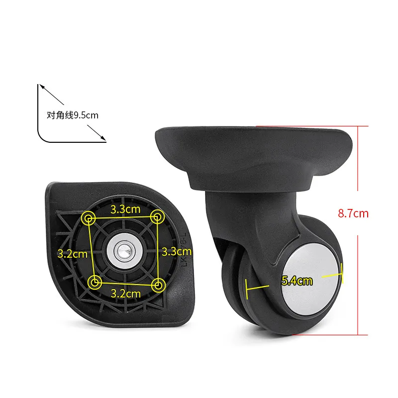 W338 American Travel Trolley Case Wheel Replacement Roller LK-078 Luggage Universal Wheel Accessories Aluminum Frame Box Wheel
