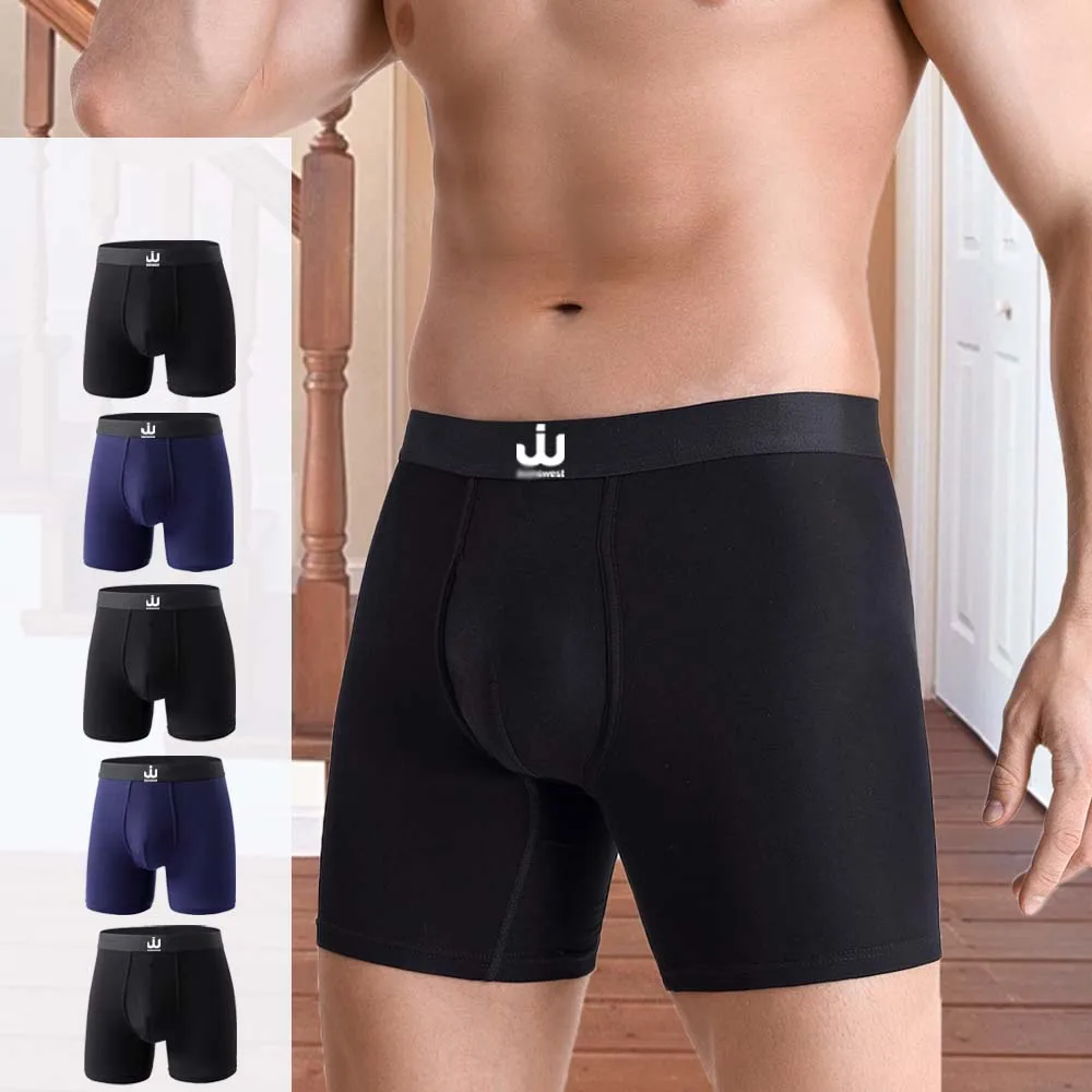 5 Stück Bambus-Viskose Lange Boxershorts für Männer Nahtlose Atmungsaktive Herrenunterwäsche U-förmig Konvex Männerunterhosen Hochelastische Herren-Slips – Detail 3