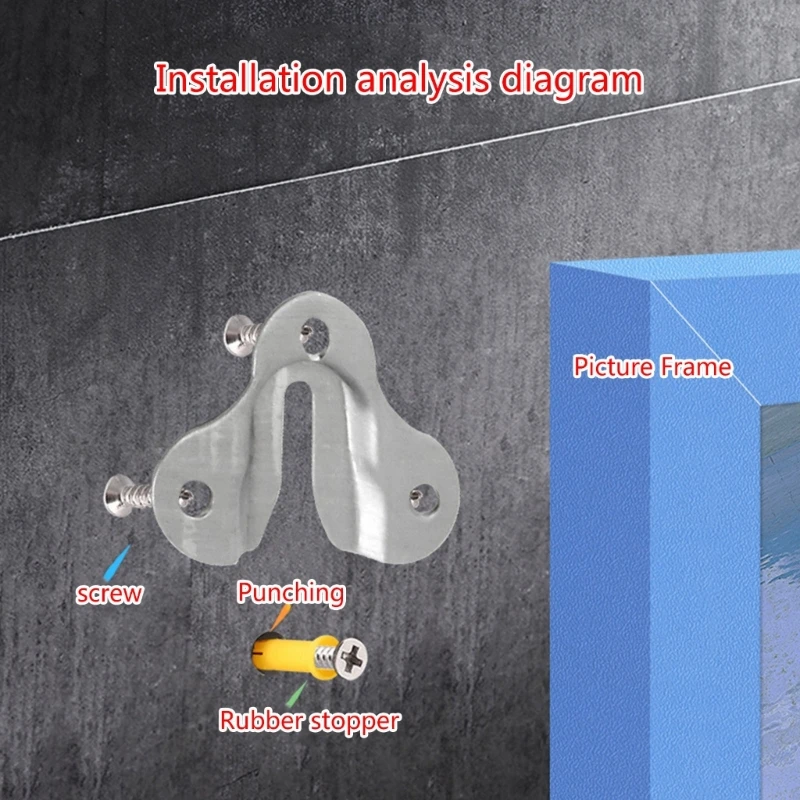 ขนาดใหญ่Flush Mountวงเล็บInterlockingsหัวเข็มขัดตะขอโลหะสำหรับรูปภาพและกรอบDropship