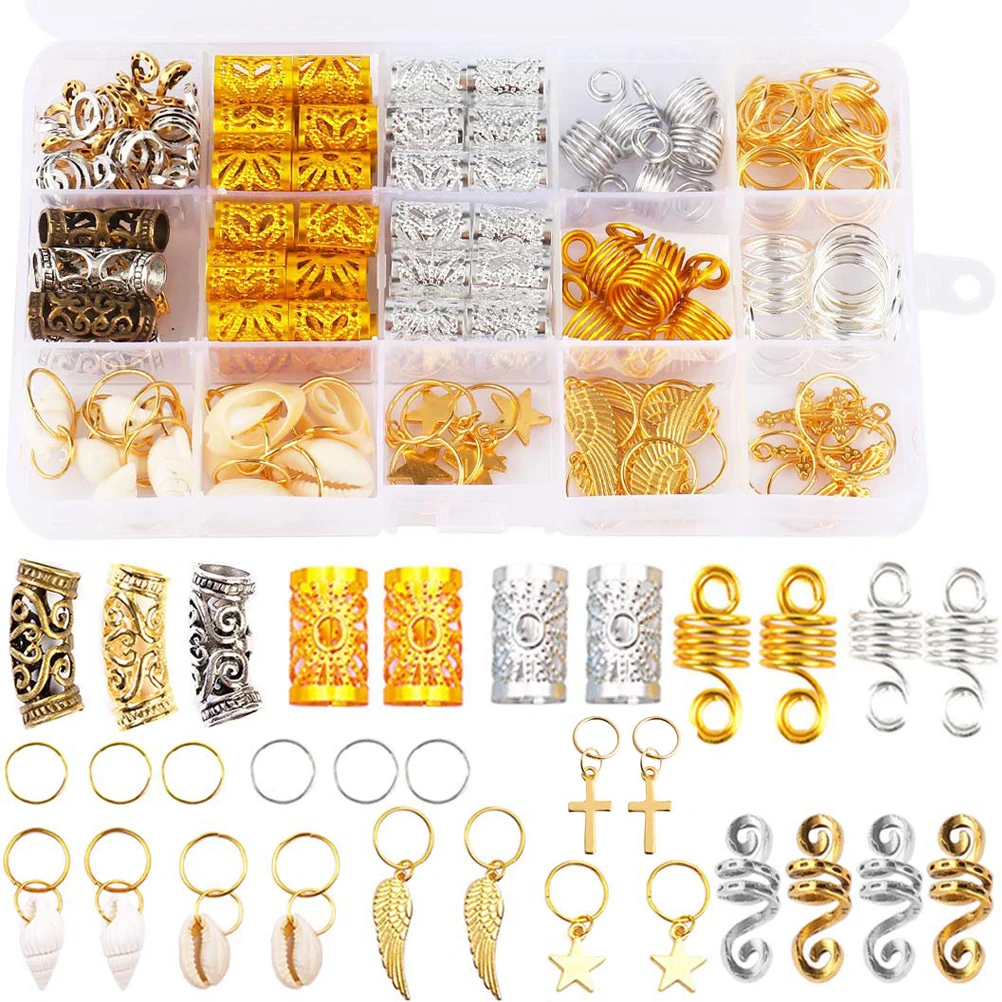 

159 Pcs Accessories Spiral Dreadlock Buckles Decorative Pins Bright Color Versatile Practical Hair Braiding Beads Gift