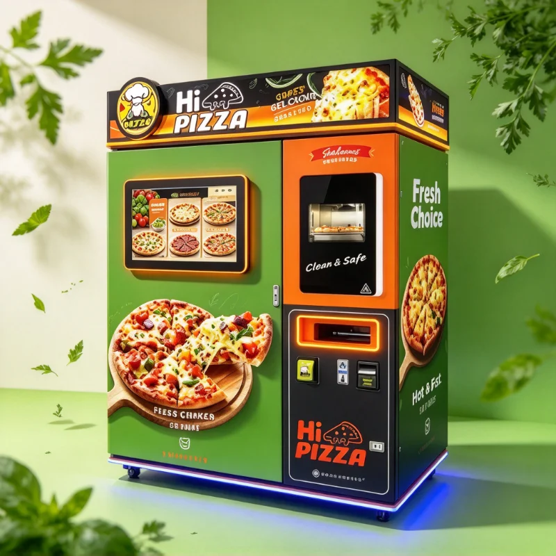 Touch Screen 24H Pizza Vending Machine Fully Automatic Commercial Hot Fresh Food Credit Card Payment For Business Customized