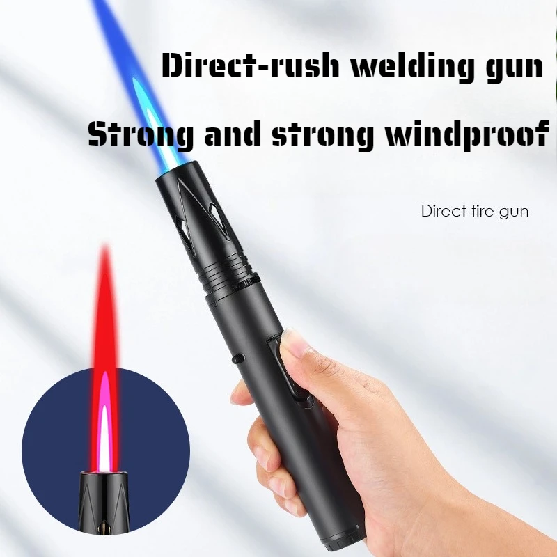 

Newest Long Strip Metal Direct Impact Windproof Lighter Portable Barbecue Cigar Baking Special Musket Spray Gun Outdoor Igniter