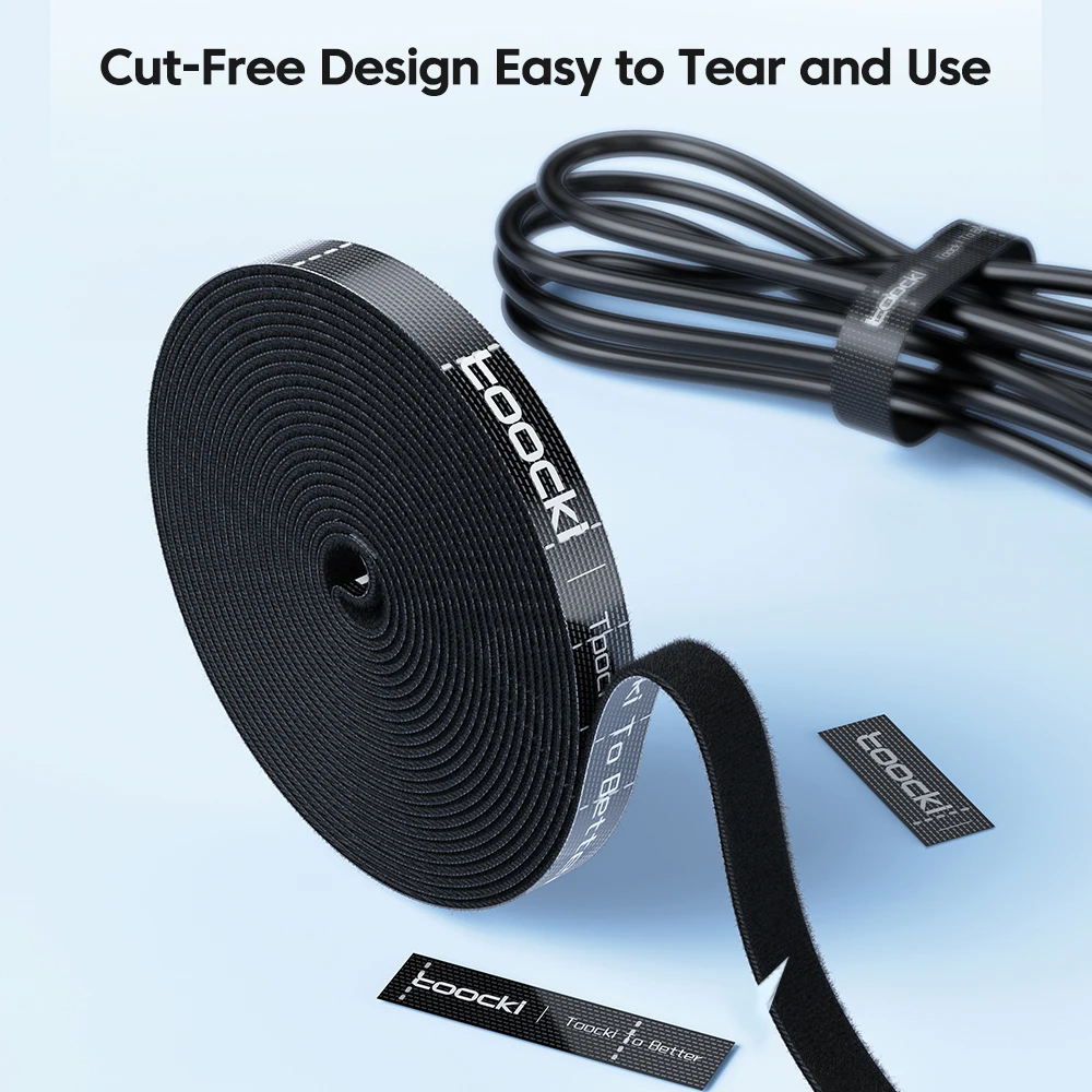 Toocki 5M Tearable Cables Winder Ties Tape Cable Management Organizer For Phones Mouse Computer Earphone TV Wire Cord Protector