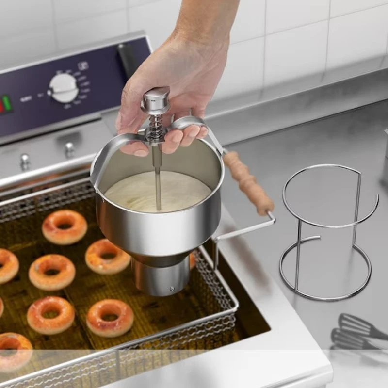 6 Thicknesses Large Capacity Stainless Steel Manual Hopper Baking Pastry Tool Durable Kitchen Pancake Batter Doughnut Depositor