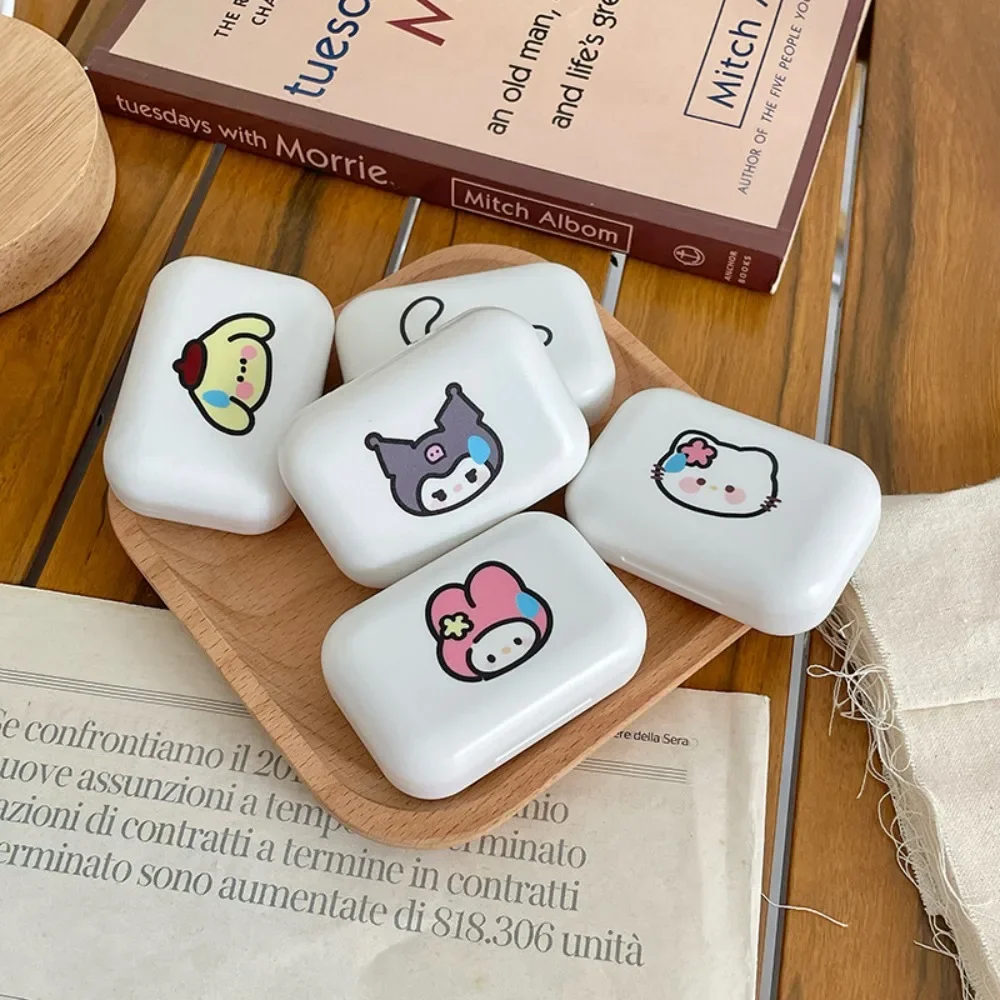 Kuromi Hello Kitty Contact Lens Cases Set Cute Girl Portable Cinnamoroll Melody Eyeglass Care Case Accessory Friend Gift