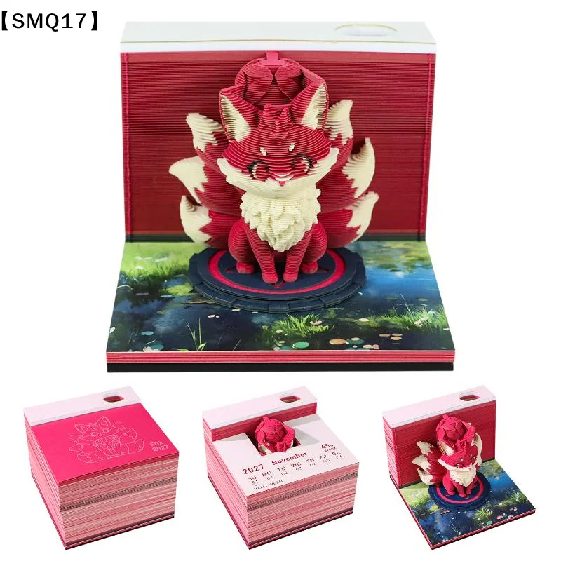 Time Piece Calendar 2027 Desk Calendar 3D Tear-away Calendar Paper Carving Art Memo Pad Notepad Gift Home Decor【SMQ】