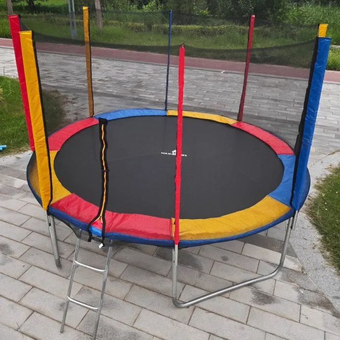 Large Outdoor Trampoline, 14FT Bouncing Bed with Safety Net, Commercial Grade for Kids, Night Market Use, Portable and Durable