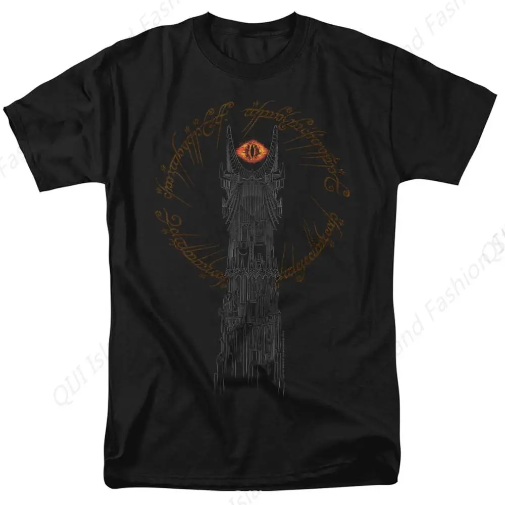 Mens Classic Lord The Rings Tower Sauron Eye T-Shirt, Black