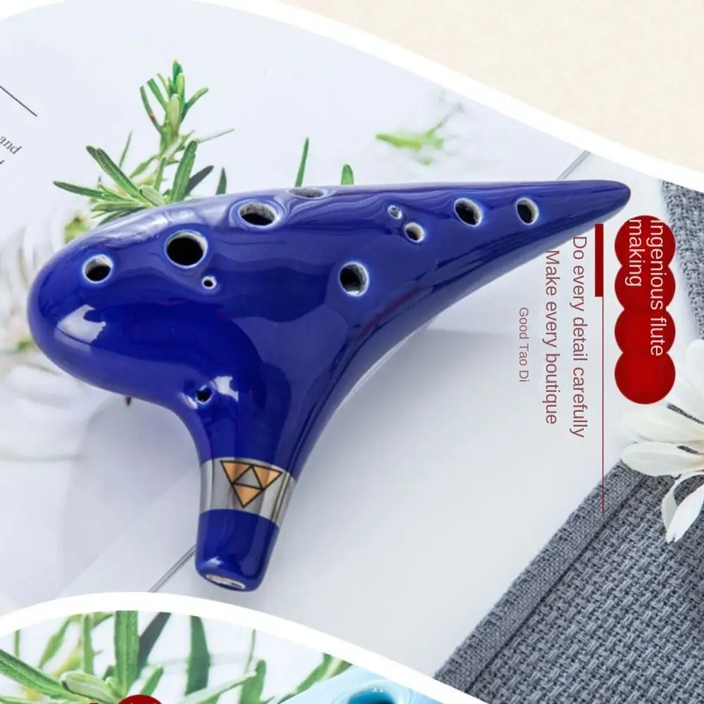 1 Set Musical Instrument 12 Holes Ocarina of Time C Tone Ceramic Ocarina Flute Alto C Vessel Ocarina Music Class