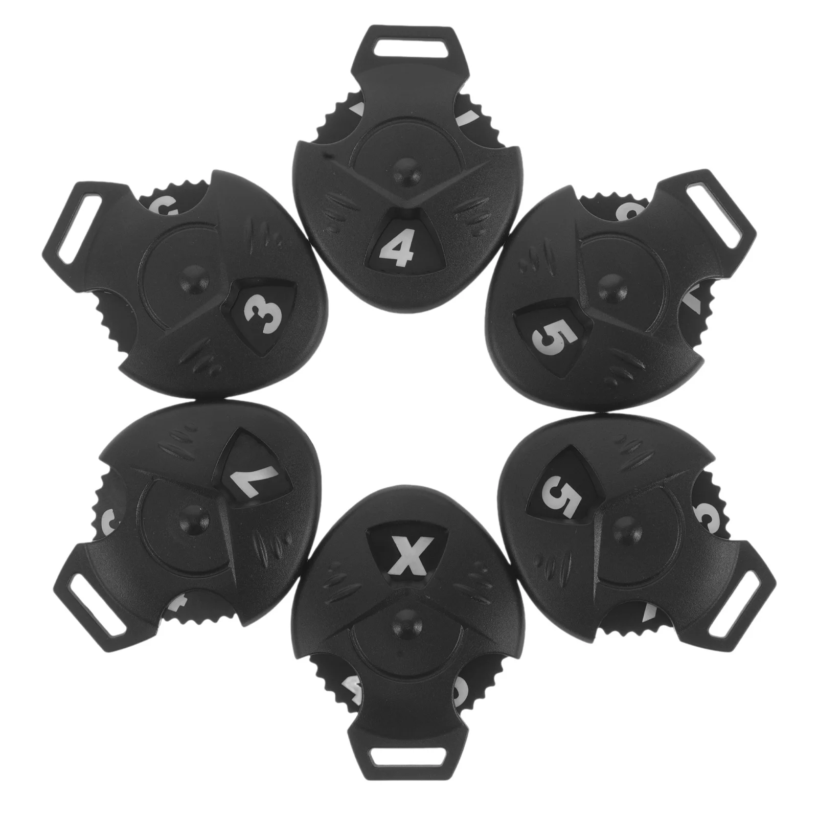 

6pcs Number Tags Large Rotating Flexible Club Headcover Label For Woods Drivers Minimalist Organizer Golf Club Number Tag Golf