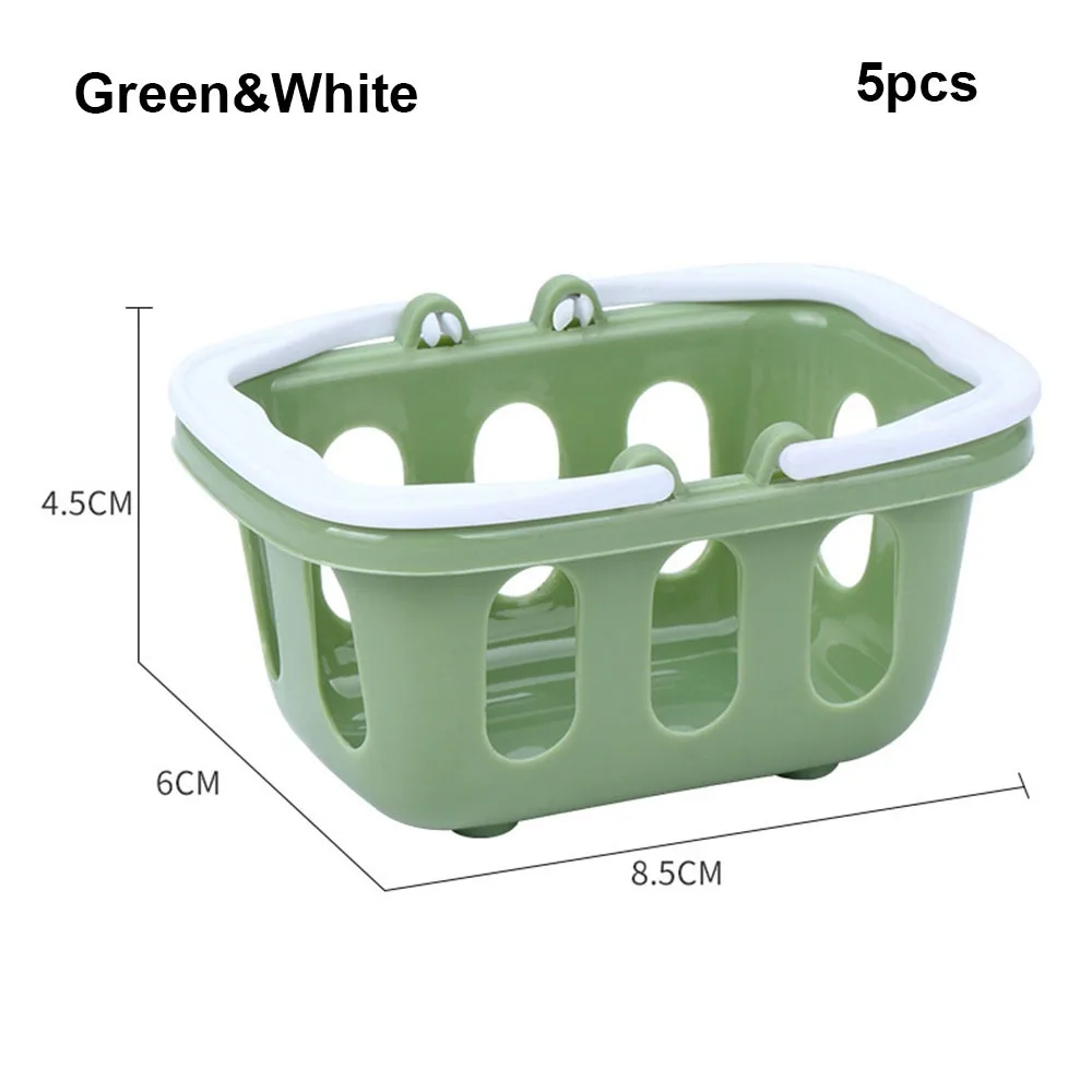 5 قطعة دمية صغيرة سلة تسوق مصغرة متعدد الألوان لعب الأطفال سلة البلاستيك التسوق سلة اليد نموذج البيت #1