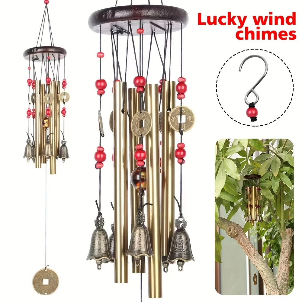 1Pcs Metal Wind Chimes Made Of High Quality Materials, Fortune And Treasure Wind Chimes, Durable, Suitable For Outdoor Patio
