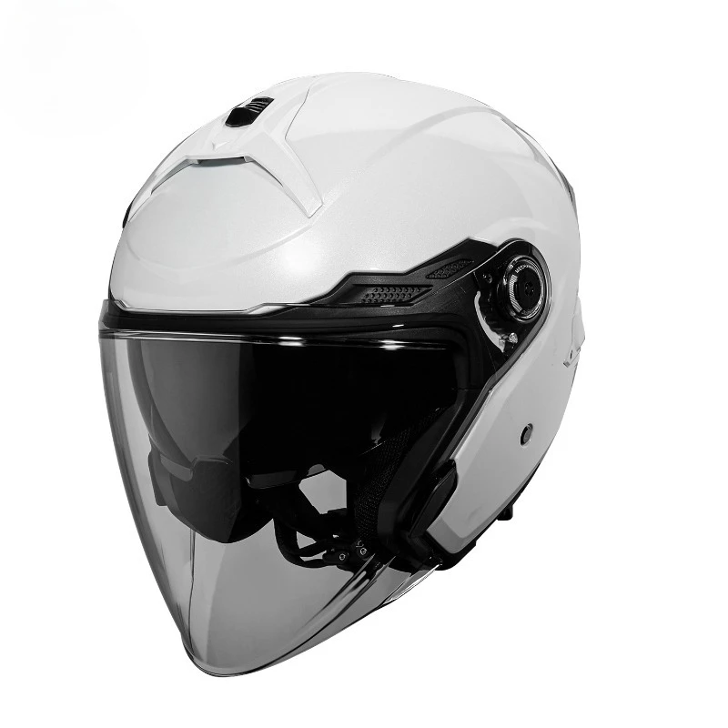 Airo High Quality 3/4 Open Face Motorbike Helmet Half Helmet for Scooter with Quick Release Closure Double Lens ABS New in Box