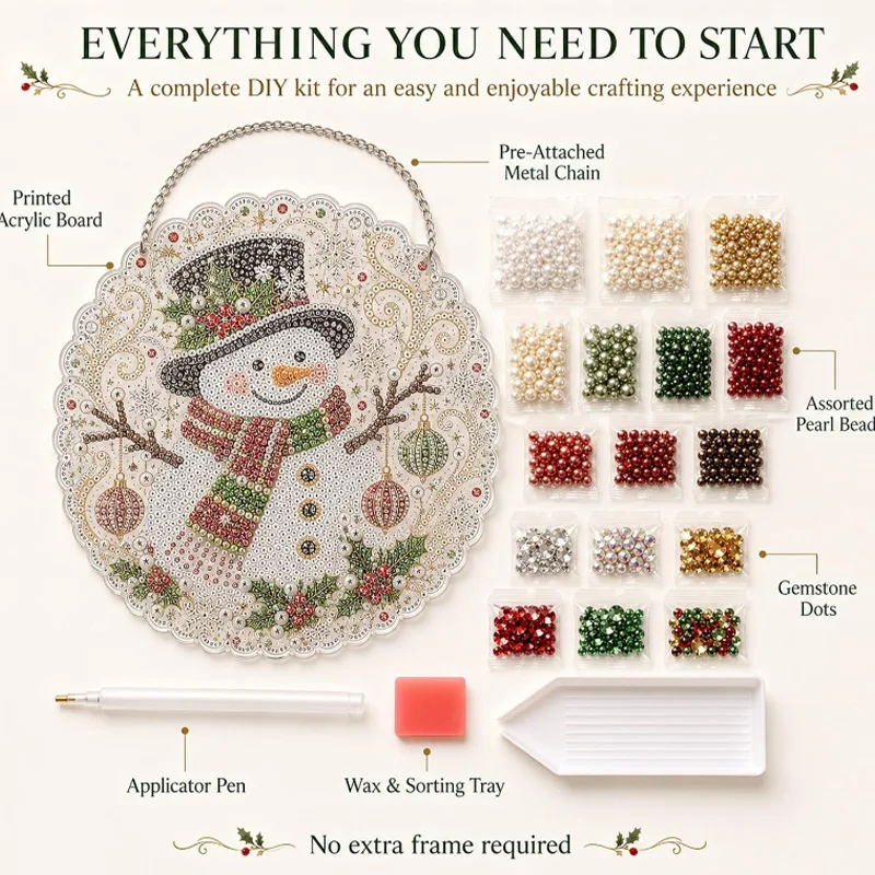 1 Set Christmas Tree Diamond Painting Set with Rhinestones DIY Wall & Window Hanging Decor Home Christmas Party Gift Idea