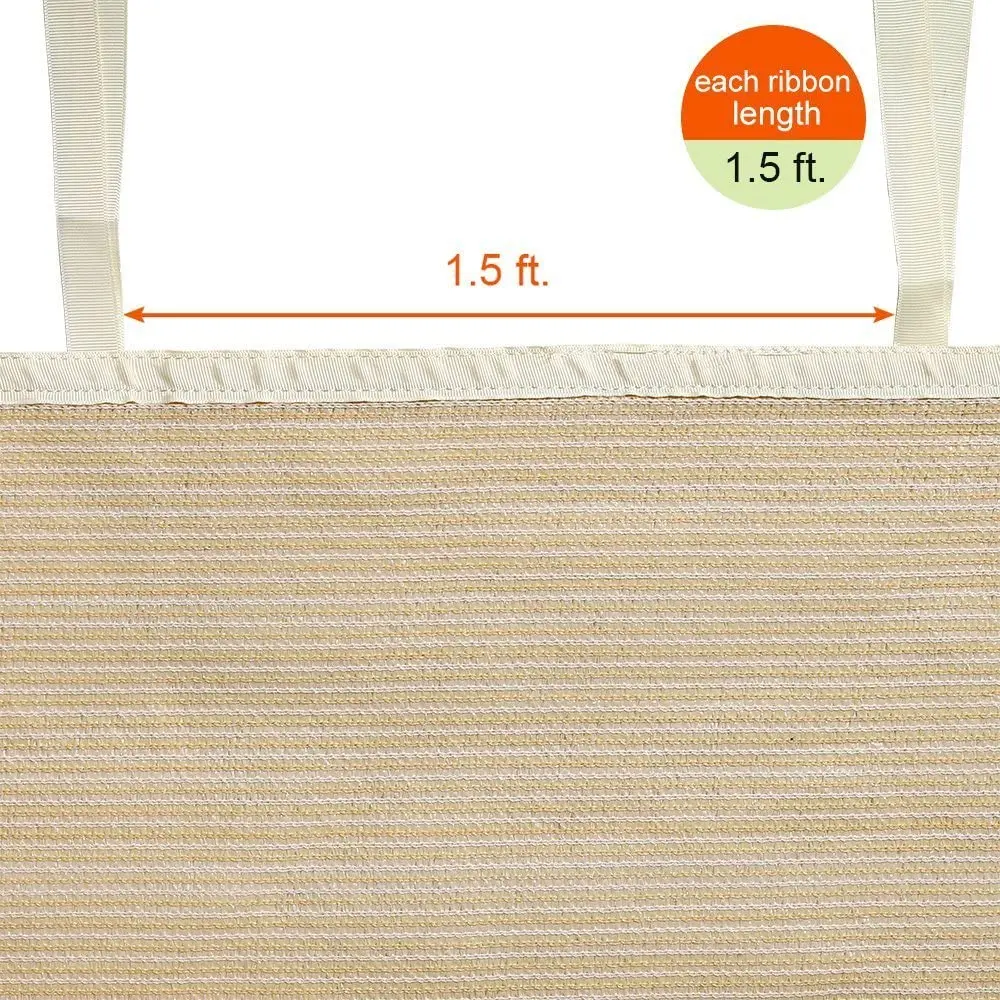 12 ft. x 10 ft. Shade Panel Block 90% of UV Rays with Ready-Tie up Ribbon for Pergola Gazebo Porch