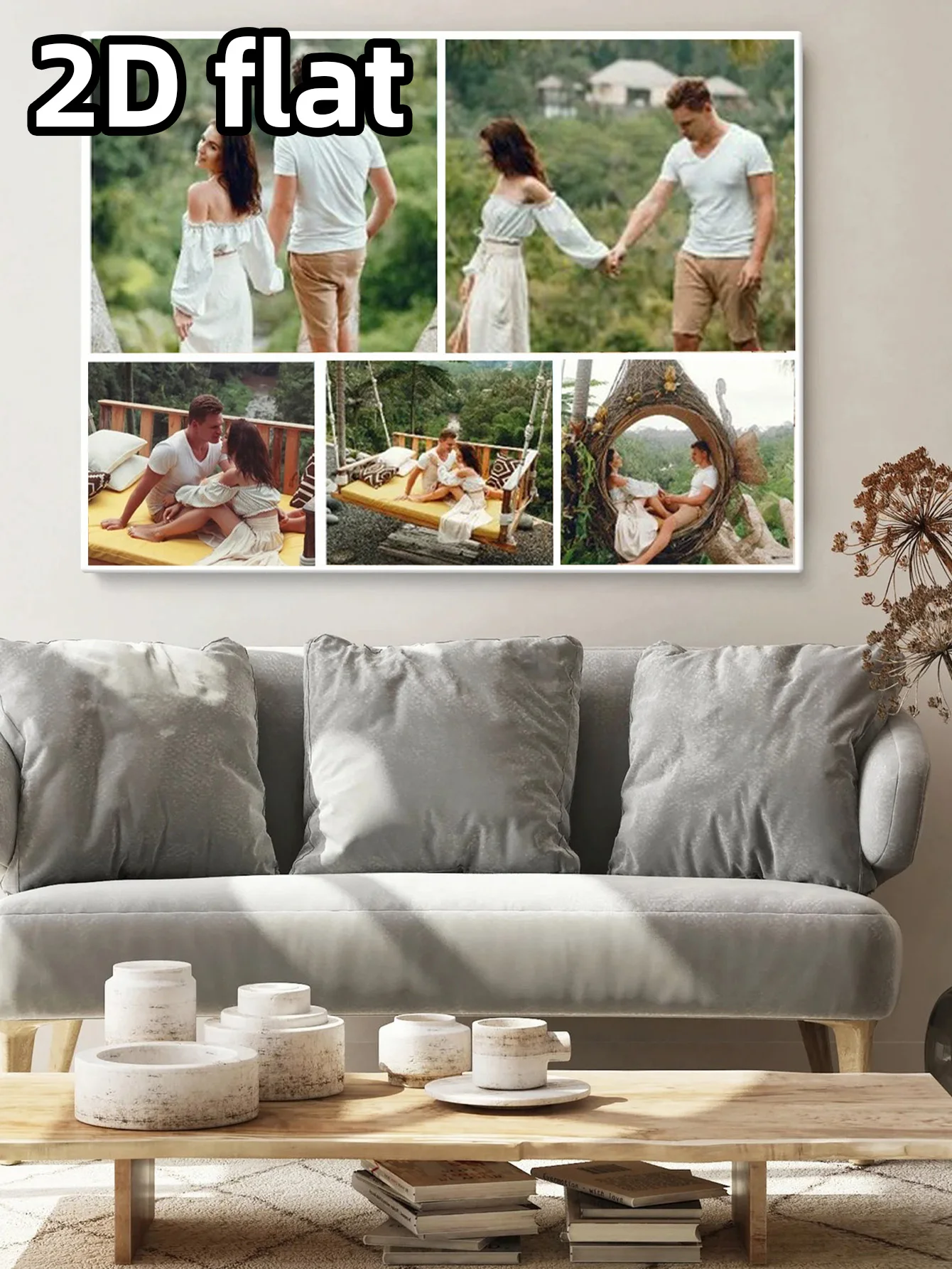 قطعة واحدة من لوحات الحائط المخصصة - صور وكلمات متعددة مخصصة، 20*30، لا تُنسى، DIY، هدايا مثالية للذكرى السنوية والاستخدام اليومي