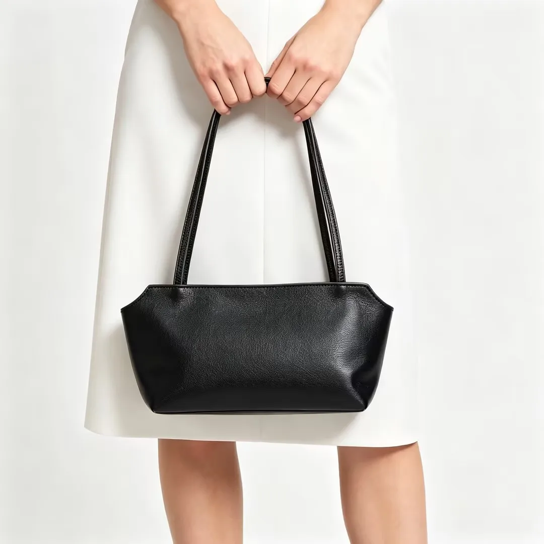 Genuine Leather Women's Shoulder Bag 2026 Mini Tote Underarm Handbag Lady Luxury Designer Top-grain Cowhide Woman Crossbody Bags