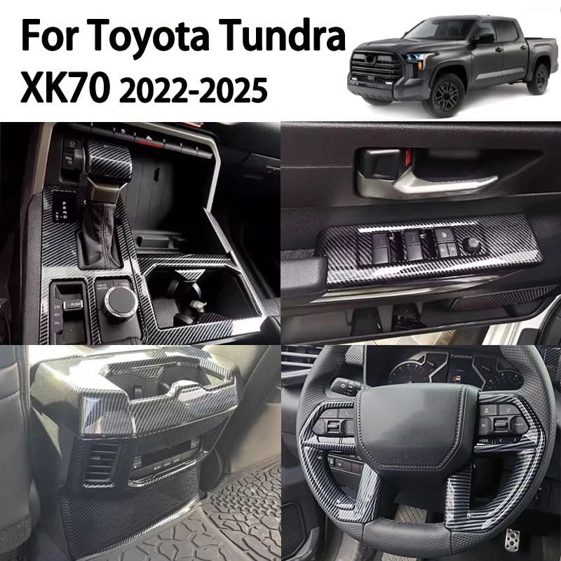 

For Toyota Tundra XK70 2022-2025 ABS Carbon Fiber Air Vent Trim Gear Shift Frame Central Control Decorative Cover Interior Decal
