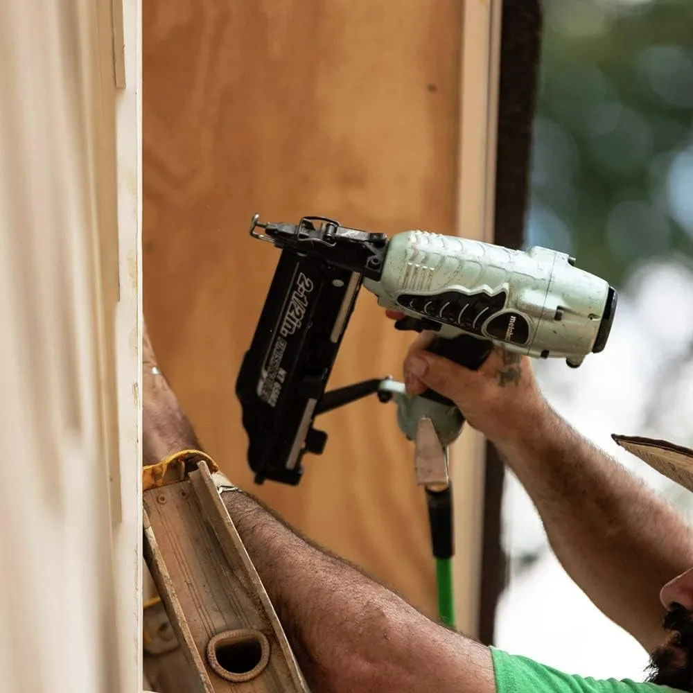 Metabo HPT Finish Nailer with Air Duster Pro-Preferred Pneumatic Power Nailers Ideal Molding Chair Rail and Cabinetry NT65M2S