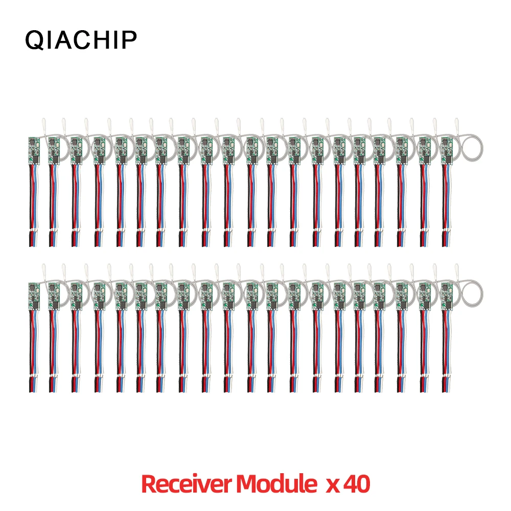 QIACHIP 40pcs 433.92Mhz Universal Wireless DC 3.6V-24V Remote Control Switch 1 CH RF Relay Receiver LED Light Controller DIY Kit