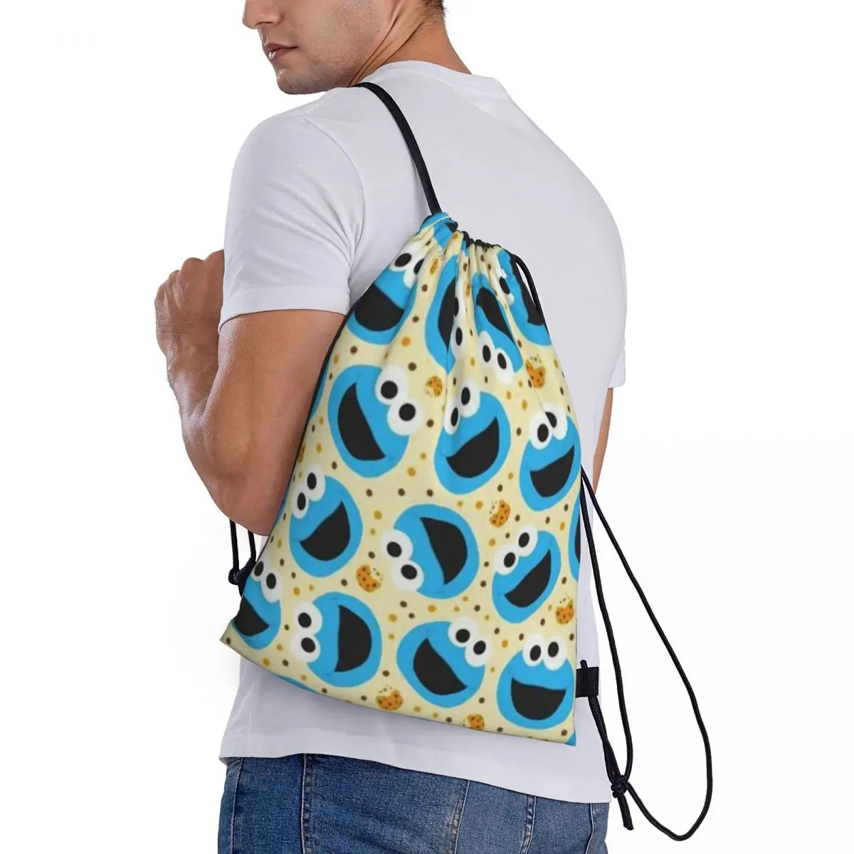 Mochila impermeable con nombre personalizado para deportes de natación, mochila con cordón, organizador de Bob Esponja, bolsa de almacenamiento para gimnasio