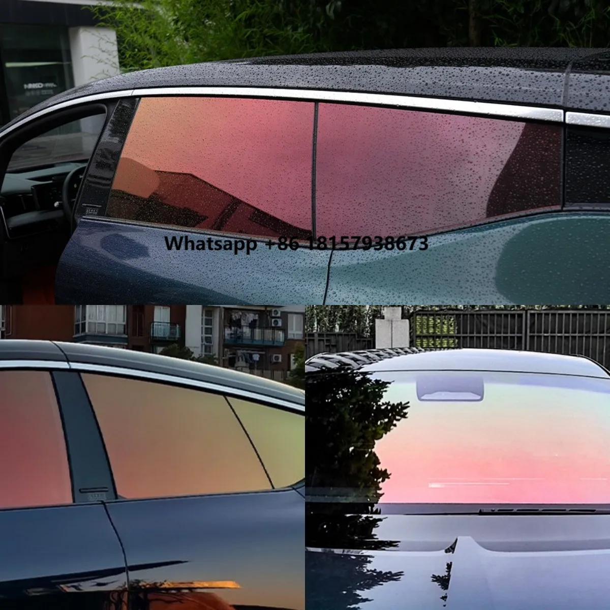 

NKODA Uv Proof Solar 81%VLT Glass Sunset Red Car Insulation Nano Ceramic Blue Green Window Glass Film Chameleon Tint 1.52m *30m