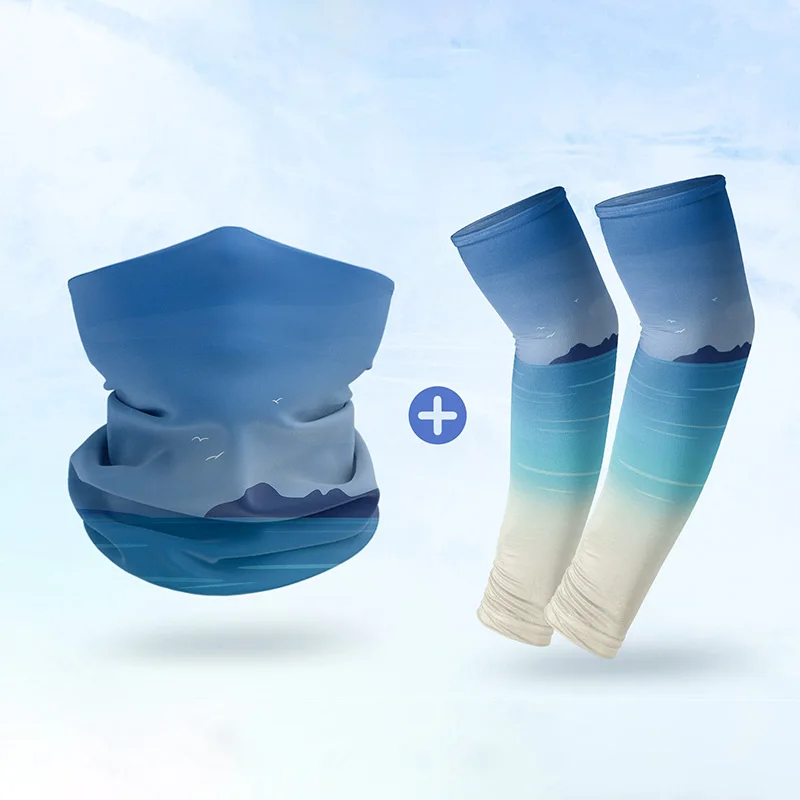 

Cool Riding Mask+Sunscreen Sleeves Multi-functional Sunscreen Mask Sun Sleeves Set Outdoor Fishing Driving Sun Protection