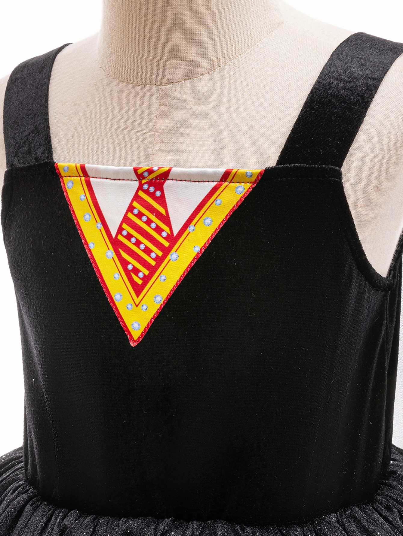 Kostum Cosplay Penyihir Jahat Ajaib Anak Perempuan Gaun Tulle Hitam dengan Kacamata Topi Penyihir untuk Anak-anak Pakaian Berdandan Karnaval Pesta Halloween