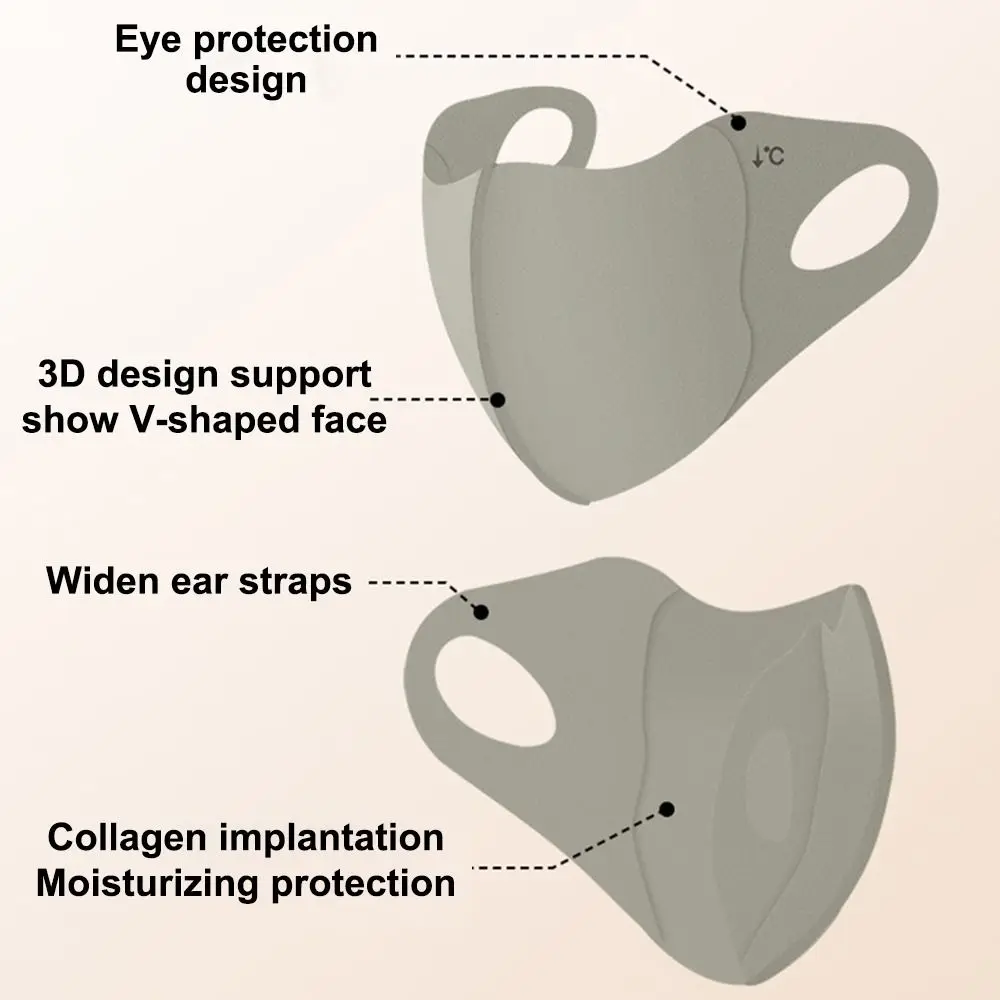 1pc Eis Seide Anti-UV-Gesichts maske Mode upf50 Sonnenschutz Kollagen Gesichts schutz Hautpflege wieder verwendbare Sonnenschutz maske Sommer