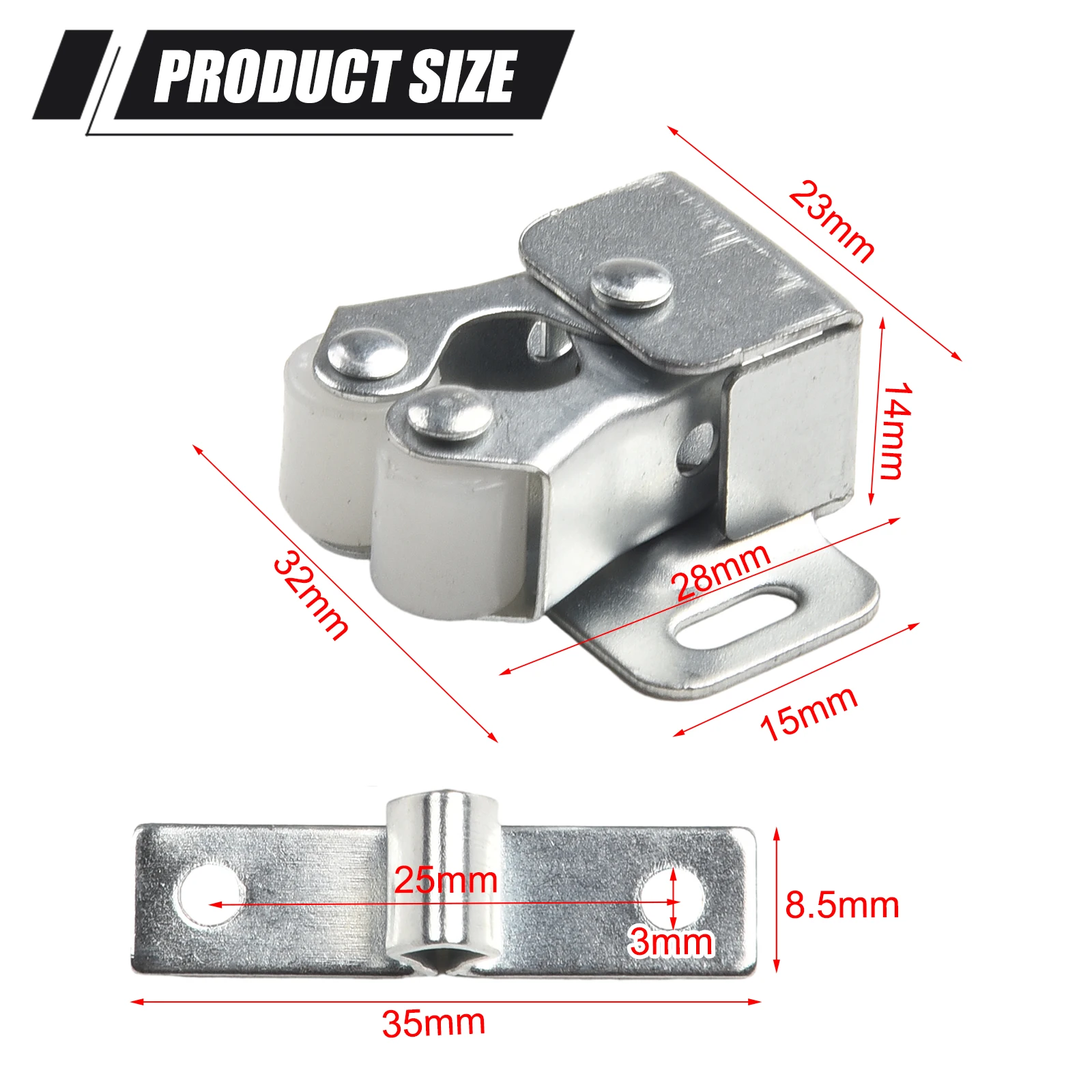 Door Close Latch Catch Cupboard Cabinet Caravan For Motorhomes Gripper Home Replacement Roller Stainless Steel