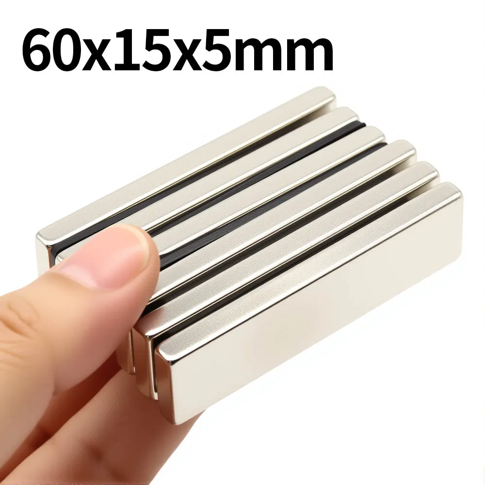 60x15x5mm Super Strong Neodymium Magnet N35 NdfeB Permanent Magnetic imanes Block Powerful Magnets Refrigerator Magnet