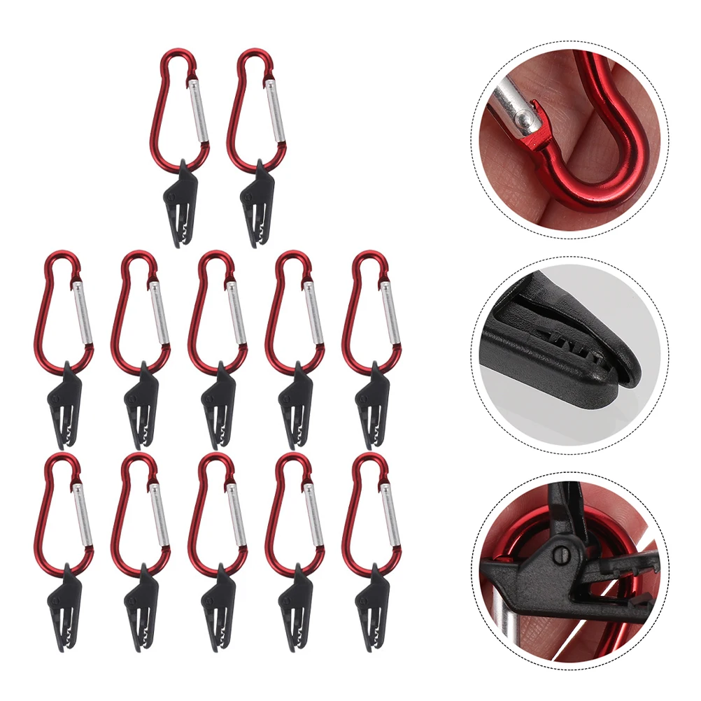 

12Sets Outdoor Camping Tent Fixed Clips Heavy Duty Windproof Tarp Clamps Durable Alligator Clamp Shade Sail Accessories
