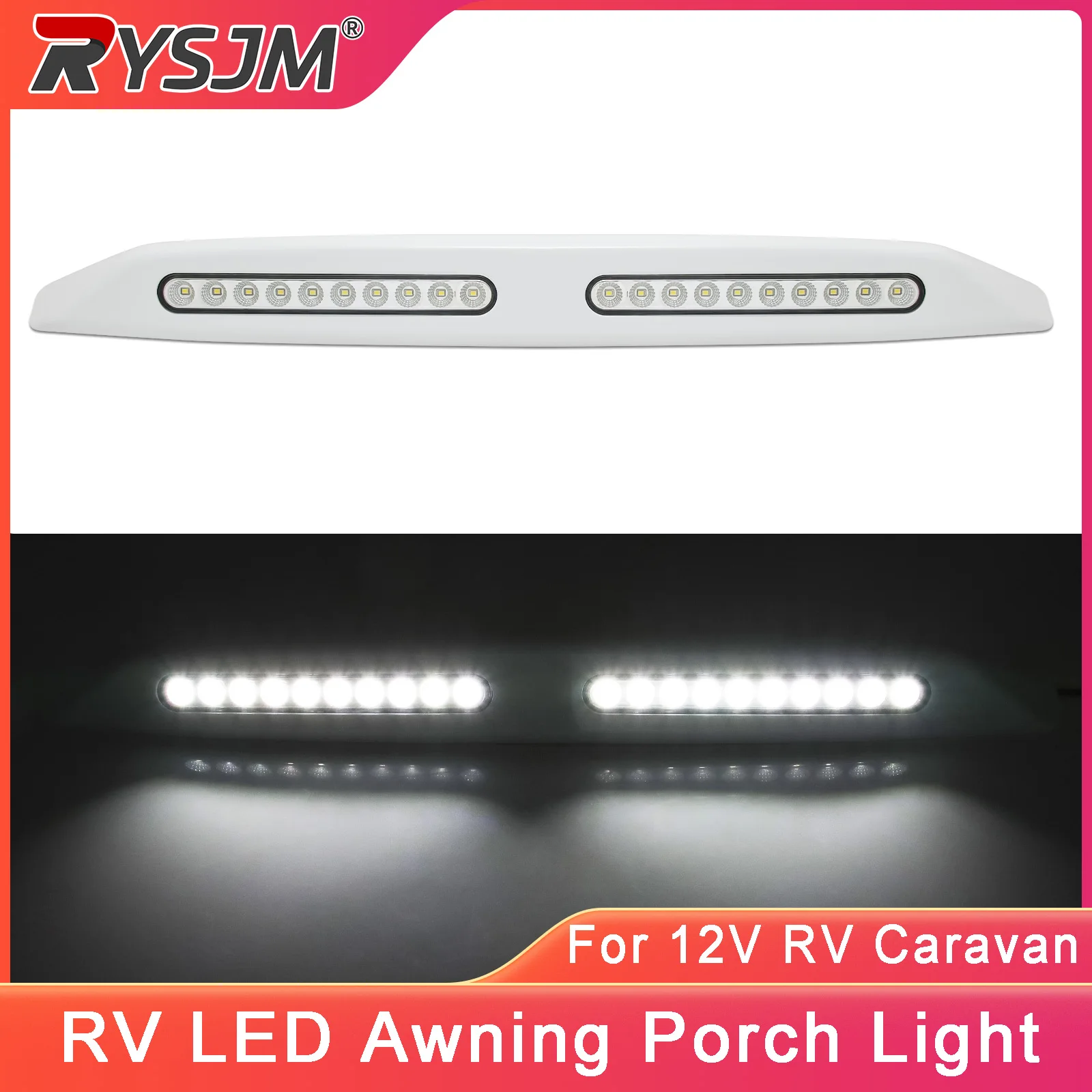RV LED Awning Porch Light Waterproof Indoor Ceiling Light Wall Lamps Light Bar Van Camper Trailer Exterior Lamp For 12V Caravan