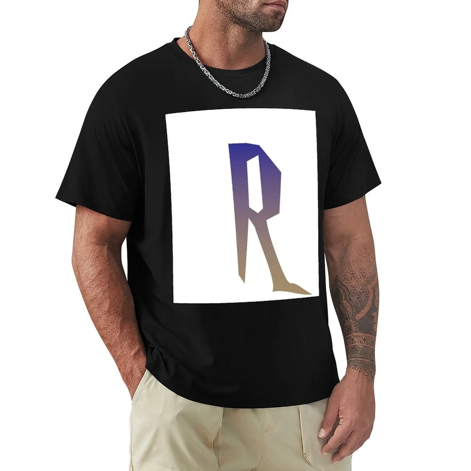 

R with a Gradient T-Shirt Quick Dry Outdoor Sports T-Shirt