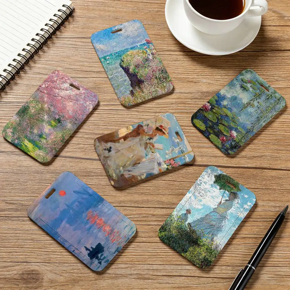 

Art C-Claude M-Monet Card Holder Employee Card Cover Lanyard Work Business ID Badge Holder Name Tag Cards Case