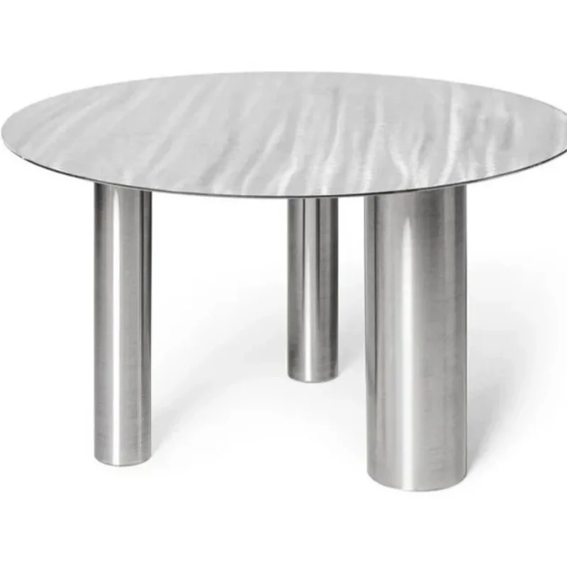 

Light luxury stainless steel office guest sofa coffee table combination business creative negotiation table reception Internet