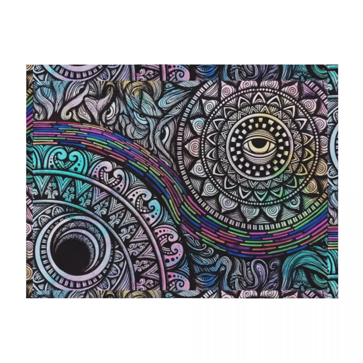 

Trippy Sun and Moon Mandala Throw Blanket Cute Plaid Sofas Summer Beddings Blankets