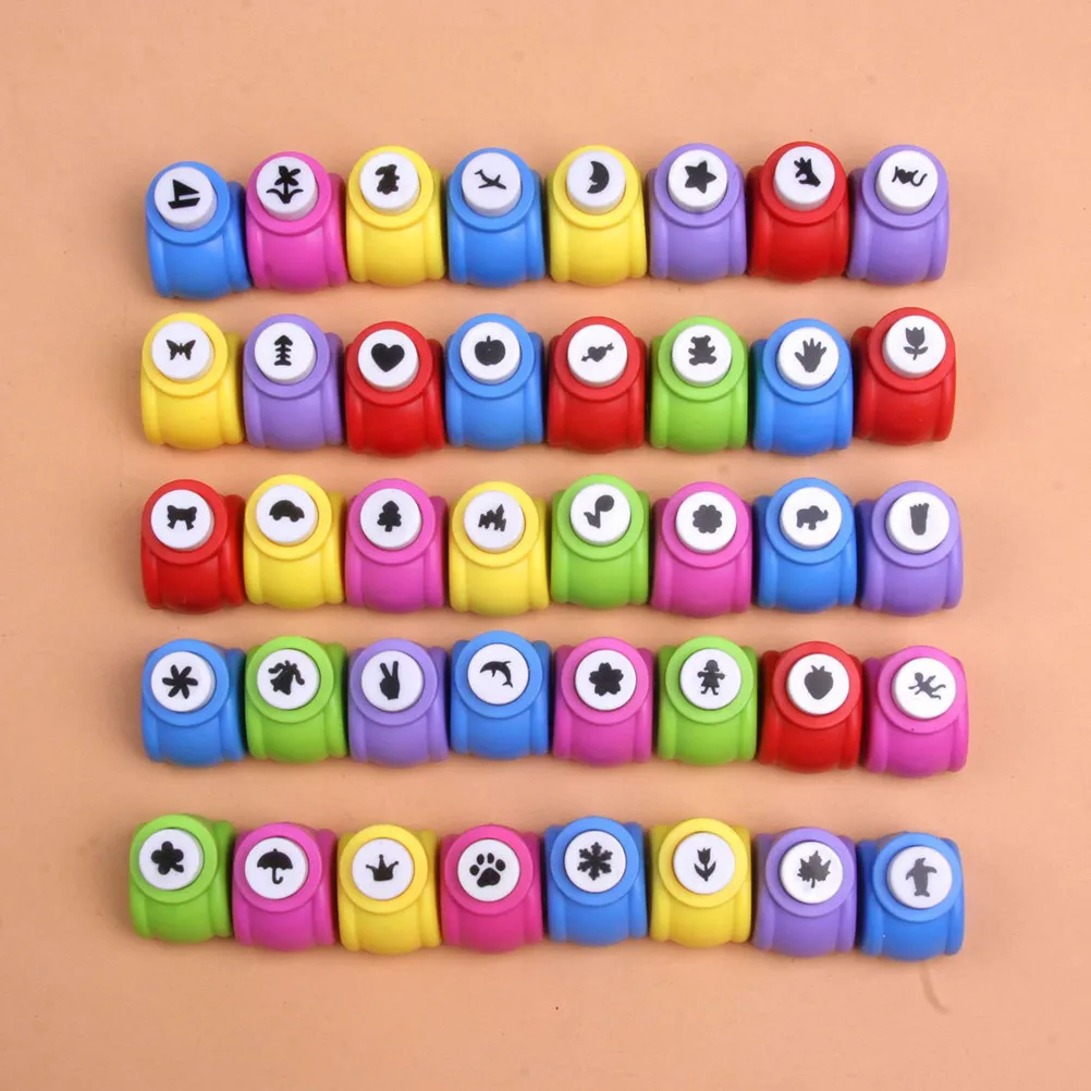 12Pcs Embossing Paper Craft Punch DIY Tool Mini Punch Paper Cutter Scrapbook Hole Puncher for Card Making Gift Tags